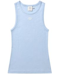 Munthe - Tops ,Blauw ,Katoen Blauwe Tezza Top Met Logodetail - Lyst