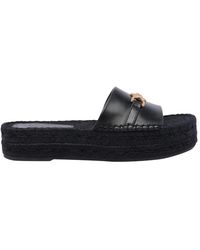 Versace - Zwarte Sandalen Met 4,5 Cm Sleehak - Lyst