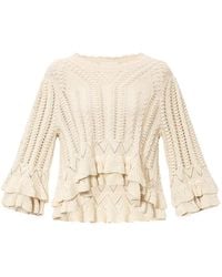 Isabel Marant - Marant Etoile Frilly Cotton Sweater With Ruffles Detail - Lyst