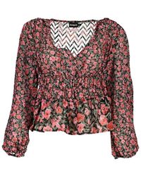 Desigual - Gemusterte bluse mit v-ausschnitt - Lyst