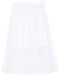 MSGM - Rokken ,Wit ,Geplooide Trapeze Midi Rok - Lyst