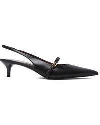 Tory Burch - Schoenen ,Zwart ,Leer Pumps Met Puntige Neus En Slingback Band - Lyst