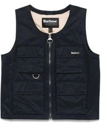 Barbour - Blauer Pullover Mit Frontreißverschluss - Lyst