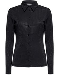 Silvian Heach - Zwarte Blouse Met Glanzende Afwerking - Lyst