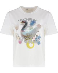 Tory Burch - Cotton Crew-Neck T-Shirt - Lyst