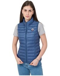 J.O.T.T - Jassen ,Blauw ,Leer Gewatteerd Vest Ps 23Wdow 04-140 - Lyst