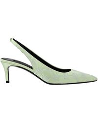 Philipp Plein - Satin Slingback Low Heels Monogram Strass - Lyst