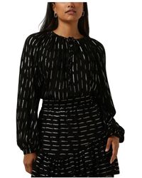 Amaya Amsterdam - Overhemden ,Zwart ,Zilver Adele Blouse Damesblouse - Lyst