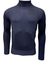 Gran Sasso - Truien & Vesten ,Blauw ,Wol Rainwool Turtleneck Trui - Lyst