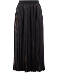 Versace - Falda negra con estampado watercolour barocco - Lyst