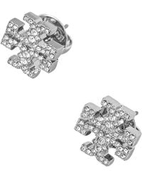 Tory Burch - Icon Pavé Stecker-Ohrringe - Lyst