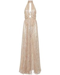 Philipp Plein - Kleedjes ,Roze ,Polyester Lace Piercing Lange Jurk - Lyst