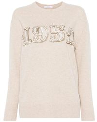Max Mara - Beiger Woll-Kaschmir-Pullover Mit Pailletten - Lyst