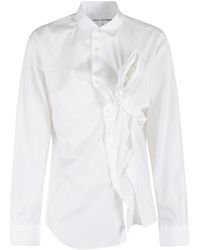 Comme des Garçons - Wit Klassiek Overhemd Met Ruchesdetail - Lyst