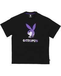 Octopus - Playboy Logo Tee Schwarzes T-Shirt - Lyst