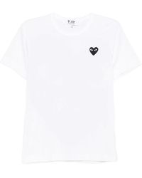 Comme des Garçons - Tops ,Wit ,Katoen Play T-Shirt - Lyst