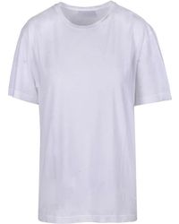Dondup - Tops ,Wit ,Katoen T-Shirt Met Ronde Hals Regular - Lyst