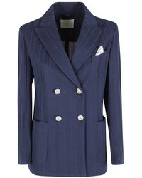 Circolo 1901 - Jassen ,Blauw ,Double-Breasted Blazer - Lyst