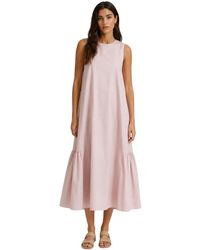 Peserico - Kleedjes ,Roze ,Midi Flounce Jurk - Lyst