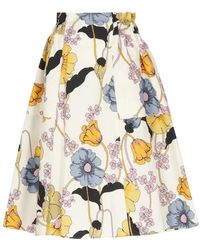 Marni - Rokken ,Veelkleurig ,Katoen Melodia Poplin Midi Rok - Lyst