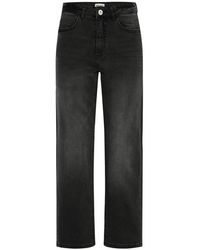 Ichi - Jeans ,Zwart ,Raven Zwarte Cropped Jeans - Lyst