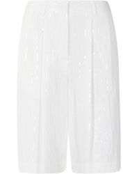 MEIMEIJ - Korte Broeken ,Wit ,Leer Bermuda Shorts - Lyst