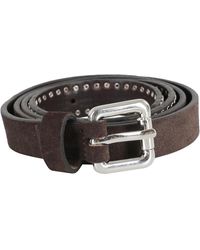 Tela - Accessoires ,Bruin ,Suède Studded Canvas Bruine Riem - Lyst