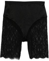 McQueen - Lace Mini Shorts With Back Zip Closure - Lyst