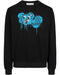 Iceberg - Schwarzer crewneck-sweatshirt mit klassischem regular fit und bärenprint - Lyst