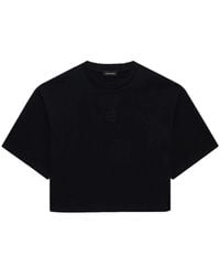 Anine Bing - Schwarzes rundhals kurzarm top - Lyst