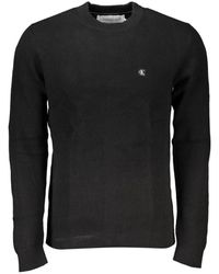 Calvin Klein - Zwarte Crewneck Logo Sweater - Lyst