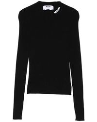MSGM - Round-Neck Knitwear - Lyst