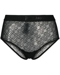 Palm Angels - Ondergoed ,Zwart ,Polyester Lace Logo Band Ondergoed - Lyst