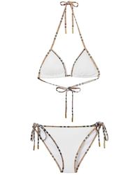 Burberry - Badmode ,Wit ,Vintage Check Bikini - Lyst