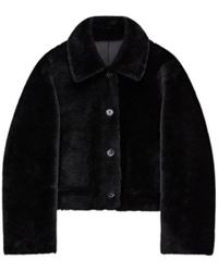 JOSEPH - Jassen ,Zwart ,Leer Omkeerbare Shearling Jas - Lyst