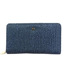Borbonese - Accessoires ,Blauw ,Leer Classica Large Zip Around Wallet - Lyst