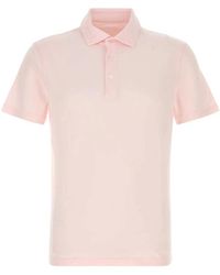 Fedeli - Tops ,Roze ,Katoen Stretch Katoenen Polo - Lyst