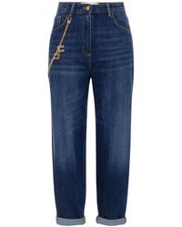 Elisabetta Franchi - Cropped Jeans - Lyst