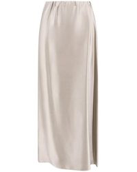 Giorgio Armani - Seiden Grauer Rock Elastischer Bund - Lyst