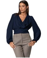 Kocca - Elegante Bluse Mit Überschnittenen Schultern Und Raffungen - Lyst