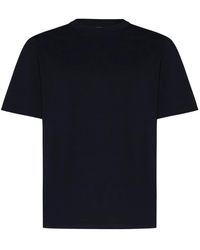 Brunello Cucinelli - T-shirt in cotone blu con girocollo - Lyst