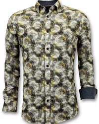 Gentile Bellini - Luxus-hemden für männer mit digitalem druck - slim fit hemd - 3053 - Lyst