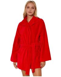 DSquared² - Nachtkleding ,Rood ,Katoen Rode Badjas Met Logo - Lyst