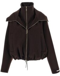 Sportmax - Pure Wool Bomber Jacket With Removable Front Insert - Lyst