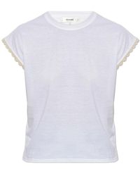 FRAME - Solstice T-Shirt Met Oogjesmouwen - Lyst