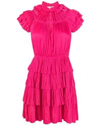 Ulla Johnson - Kleedjes ,Roze ,Polyester Elegante Roze Midi Jurk - Lyst