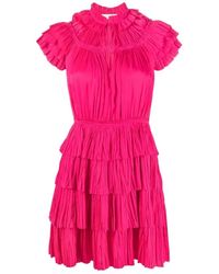 Ulla Johnson - Kleedjes ,Roze ,Polyester Elegante Roze Midi Jurk - Lyst