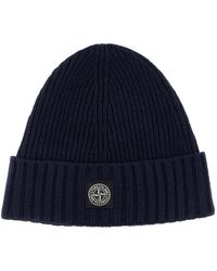 Stone Island - Gerippte Woll-Kaschmir-Mütze - Lyst