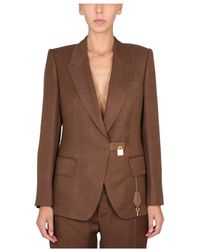Tom Ford - Jassen ,Bruin ,Leer Padlock Single-Breasted Blazer - Lyst