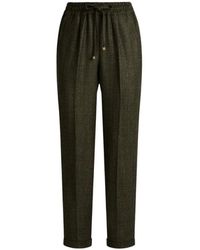 Kiton - Broeken ,Groen ,Wol Geruite Wollen Broek - Lyst